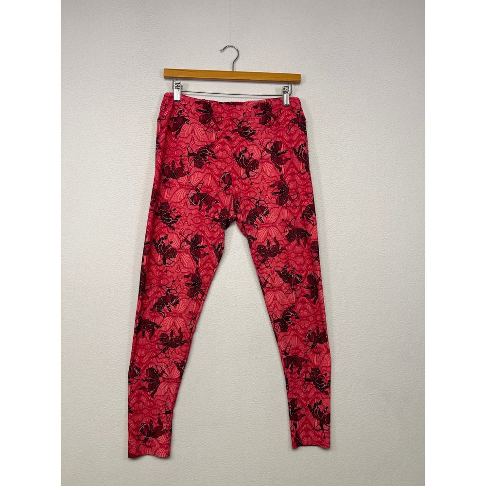 Valentine Cupid Novelty LuLaRoe Womens Tall & Curvy Red Pink Heart Leggings